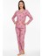 Bisiklet Yaka Süet Pijama Takımı 6008 Penguen Pembe 2