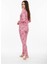 Bisiklet Yaka Süet Pijama Takımı 6008 Penguen Pembe 5