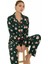 Luxury Soft Yeşil Noel Baba Desenli Uzun Kollu Kadın Pijama Takımı – 3023 6