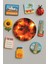 Modern ve Dekoratif Yuvarlak Buzdolabı Magneti Magnet Büyük Boy 10X10 cm - Yanan Gezegen 1