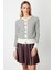 Kadın Sıfır Yaka Çizgili Hırka 63901 Taş 2