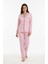 Luxury Soft Pembe Çizgili Uzun Kollu Kadın Pijama Takımı – 3052 1