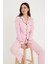 Luxury Soft Pembe Çizgili Uzun Kollu Kadın Pijama Takımı – 3052 2