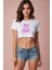 Stay On The Truth Baskılı Beyaz Crop Top 1