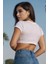 Stay On The Truth Baskılı Beyaz Crop Top 2
