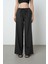 Kadın Düz Renk Kumaş Bol Paça Beli Lastikli Pantolon 1