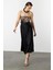 Uzun Saten Etek-Siyah 1