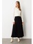 Cep Detaylı Uzun Modal Etek-Siyah 1