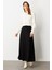 Cep Detaylı Uzun Modal Etek-Siyah 3