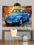 Mavi Vosvos Kaplumbağa Araba Dekoratif Kanvas - Mdf Ahşap Tablo 1