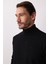 Siyah Standart Fit Dar Kalıp Yarım Balıkçı Düz Triko 3