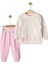 Kız Bebek Tavşan Figürlü Ribanalı Takım & 9-24 Ay Omuzdan Düğmeli Alt-Üst Takım 1
