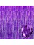 Mor Ekstra Metalize Saçaklı Arka Fon Perde 3