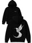 Cennet Kuşu Tasarım Baskılı Oversize Siyah Kapüşonlu Sweatshirt 1