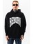 Erkek Siyah Sweatshirt Oversize Kapüşonlu 2