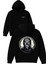 Mumya Yuvarlak Tasarım Baskılı Oversize Siyah Kapüşonlu Sweatshirt 1