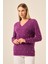 Kadın Inci Detaylı Kazak Mor 25057 4
