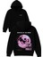 Surface Of The Moon Tasarım Baskılı Oversize Siyah Kapüşonlu Sweatshirt 1
