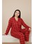 Luxury Soft Kırmızı Ekose Desenli Uzun Kollu Kadın Pijama Takımı – Büyük Beden 3018 4