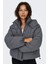 Kadın Kapüşonlu Çift Cepli Şişme Mont 15322013 Gri 2