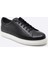 Hakiki Deri Spor Sneaker Erkek Ayakkabı Siyah 9809 2