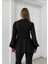 Siyah Taş Detaylı Şık Ceket Bluz 7