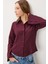 Çan Kollu Vücuda Oturan Dokuma Gömlek LUB0300 Bordo 2