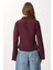Çan Kollu Vücuda Oturan Dokuma Gömlek LUB0300 Bordo 5
