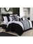 8 Parça Nakış Yorgan Seti,, Siyah 3