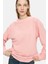 Sunnıva Pembe Bisiklet Yaka Nakışlı Loose Fit Kadın Sweatshirt 3