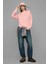 Sunnıva Pembe Bisiklet Yaka Nakışlı Loose Fit Kadın Sweatshirt 6