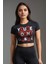 You're Doing Great Baskılı Siyah Crop Top 1