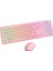 KM-319BT 2.4g+Bt1+Bt2 Çoklu Cihaz Bağlantılı Q Set Kablosuz Tak ve Kullan Klavye + Mouse (Pembe) 2