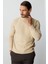 Bej Standart Fit Dar Kalıp Yarım Balıkçı Düz Uzun Kollu Triko 5