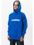 Erkek Mavi Oversize Sweatshirt Yazılı Kapüşonlu 1