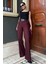 Bordo Yüksek Bel Kumaş Pantolon MG2285 1