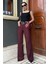 Bordo Yüksek Bel Kumaş Pantolon MG2285 4