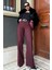 Bordo Yüksek Bel Kumaş Pantolon MG2285 5