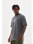 Unisex Baskılı Oversize T-Shirt - Füme 3
