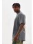 Unisex Baskılı Oversize T-Shirt - Füme 5