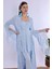 Mavi Sabahlıklı Hamile Lohusa Pijama Takımı 3
