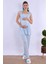 Mavi Sabahlıklı Hamile Lohusa Pijama Takımı 5