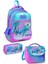 Ilköğretim Kız Çocuk Pembe Mavi Kaplumbağa Desenli 3’lü Okul Çanta Seti 1