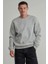 Erkek Melange Yün Karışımlı Scuba Sweatshirt - Gri 1