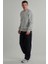 Erkek Melange Yün Karışımlı Scuba Sweatshirt - Gri 2