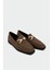 Aloha Acı Kahve Süet Gold Detaylı Loafer 1