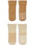 Bistyle Çemberli Kaymaz Havlu Soket Çorap 2'Li BS10503 Bej-Hardal 3
