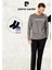 Erkek Giyim %100 Pamuk Uzun Kollu Koyu Gri Pijama Takımı (2 Adet Hediye Çorap) L1.PC.6093.001 1