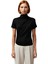 Fitted Dik Yaka Kısa Kollu Esnek Örme Bluz Yazlık Günlük Seçkin Malzeme Uzun Ömürlü 3