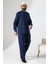 Erkek Müslin Hakim Yaka Cepli Gömlek Pantolon Ikili Takım, Hac Umre Kıyafeti - Lacivert (Ans) 2